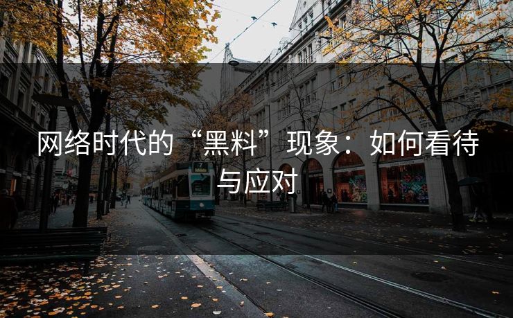 网络时代的“黑料”现象：如何看待与应对